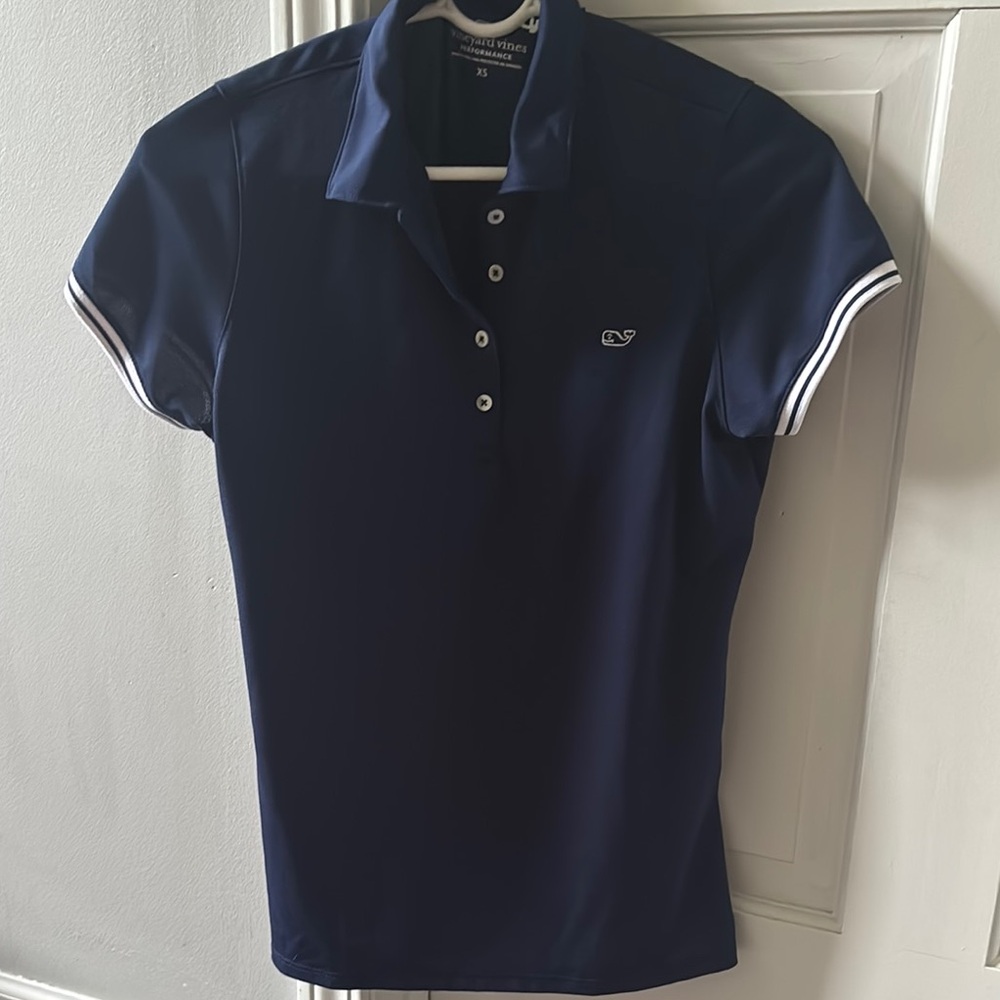 Vineyard Vines Blue Polo Shirt with White Accents